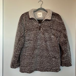 Altar’d State Brown Quarter-Zip Sherpa